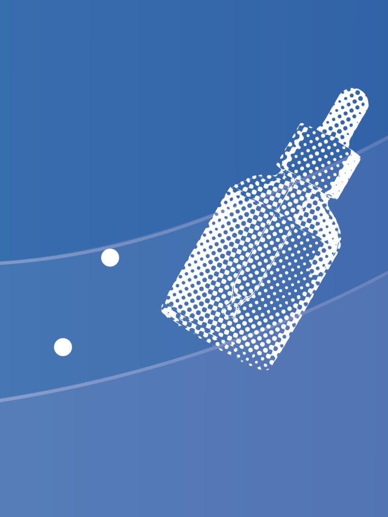 Flacon sérum en tram de point pour le stand de Safic-Alcan